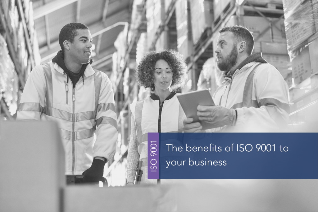 The benefits of ISO 9001 to your business MAIN A group of people looking at a tablet